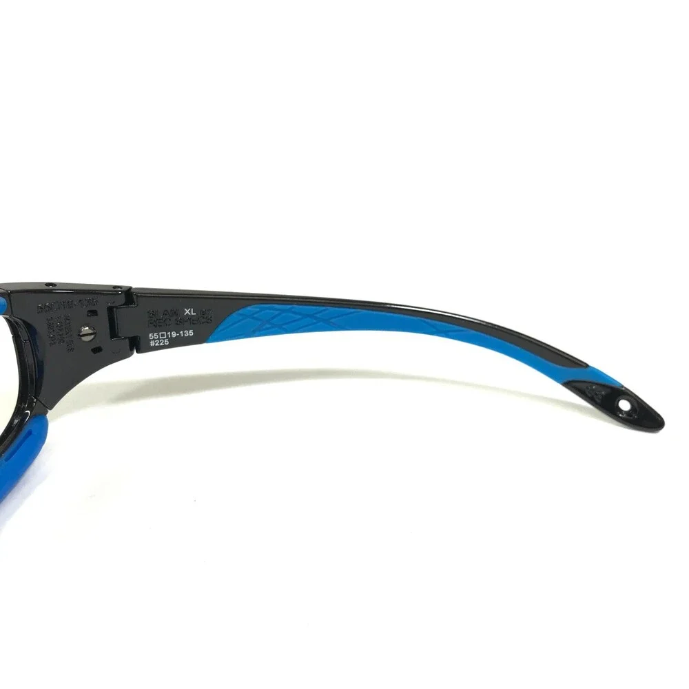 Rec Specs Athletic Goggles Frames SLAM XL #225 Polished Black Blue 55-19-135